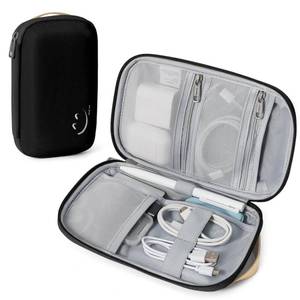 lot 16161 image: Travelkin Travel Cord Organizer, Small Electronic Organizer Travel Case, Cable Organizer Bag For Cords,Chargers Phone, Sd Card,Usbs (Black)