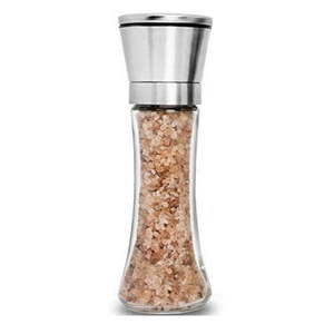 lot 19280 image: Home EC Premium Stainless Steel Salt and Pepper Grinder 1pk - Adjustable Ceramic Sea Salt Grinder & Pepper Grinder - Tall Glass Salt and Pepper Shakers Pepper Mill & Salt Mill