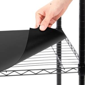 lot 19288 image: Sliner 8 Pcs 18 x 48 Inch Wire Shelf Liner Black Plastic Waterproof Liners for Organizing Metal Rack Shelves, Kitchen Cabinets, Cupboard, Pantry