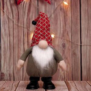 lot 19311 image: GMOEGEFT Christmas Gnome Plush Singing and Dancing Santa, Nordic Tomte Holiday Home Decorations, Red and Grey