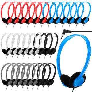 lot 19342 image: Yunsailing 30 Pack Class Set Headphones for Students Bulk School Headsets Earphones with 3.5mm Jack Classroom Must Haves Teacher Supplies for Adults Laptop Computer(Bright Color)