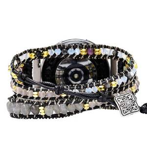 lot 20212 image: Juaupepo Boho Stone Watch Strap Compatible with Samsung Galaxy Watch 3 45mm, Women Men 22mm Wristband Handmade Natural Stone Colorful Jasper Strap for Galaxy Watch 46mm Gear S Smart Watch