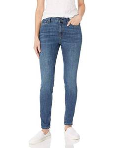 lot 20215 image: Amazon Essentials Womens Mid-Rise Stretchy Skinny Jeans - Discontinued Colors, Medium Wash, 16 Short