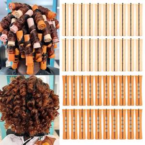 lot 20217 image: 40PCS Perm Rods Set,Orange Perm Rods For Short Hair 2 Sizes Plastic Cold Wave Rods For Hair Styling Hairdressing Tools(40PCS,OrangeBeige)