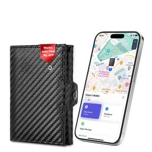lot 20225 image: Auskang Mens Wallet with Smart Tracker Works for Find My, Slim Trifold Minimalist Leather, RFID Blocking Wallet for Men with Coin and Note Pocket, Replacement for Airtag Wallet, Not for Android, Black