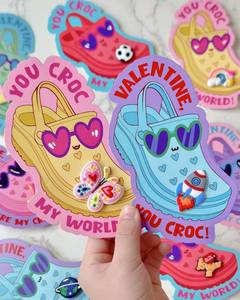 lot 20232 image: Valentines Day Cards for Kids School - Valentines Gifts for Kids - 36 Valentine Cards with Shoe Charms Bulk - Funny Valentine Exchange Card for Boys Girls Toddler Class Classroom Gift Party Favors