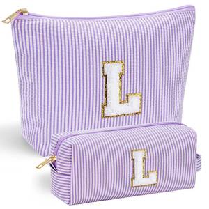 lot 20246 image: YOOLIFE Birthday Gifts for Women - Birthday Gifts Idea for Her Friends Female Teacher  Personalized Cute Makeup Bag for Women Girlfriend  Cosmetic 2 Pieces Toiletry Makeup Pouch Mothers Day Gifts L