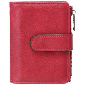 lot 20249 image: Bakurok Wallet Women Small Leather RFID Blocking Credit Card Wallet Bifold Compact Ladies Purse with Zipper Coin Pocket