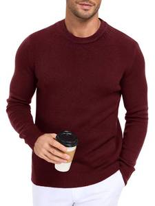 lot 20260 image: TUREFACE Red Long Sleeve Sweater for Men Casual Soft Knit Tops with Classic Crew Neck Design Ideal for Winter Formal Outfits XL Size