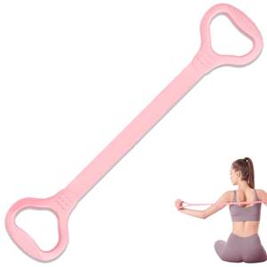 lot 20268 image: LEZER Figure 8 Resistance Band, Fitness Elastic Rope, Execrise Workout for Arm, Back, Chest and Shoulder, Yoga, Pilates, Physical Therapy, Stretching Equipment, Pink