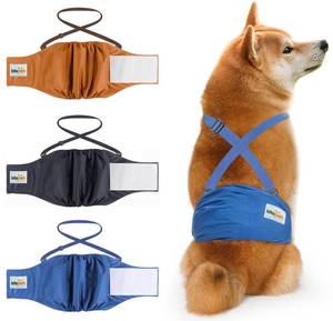 lot 20294 image: Idepet Belly Bands for Male Dogs with Suspender Detachable, 3 Pack Male Dog Belly Bands Washable Doggie Boy Diapers Reusable Male Pee Wraps for Small Medium Dog S