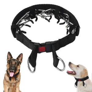 lot 20296 image: Dog Training Collar, Stainless Steel with Soft Rubber Cap, Adjustable with Quick Release Buckle (M)