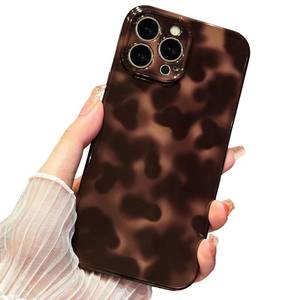lot 4307 image: Anuck for iPhone 15 Pro Max Case Tortoise Shell Phone Case, Cute Chic Amber Leopard Cheetah Print Aesthetic Design Full Camera Protection, Soft TPU Slim Shockproof Cover 6.7 for Women Girls Men-Brown