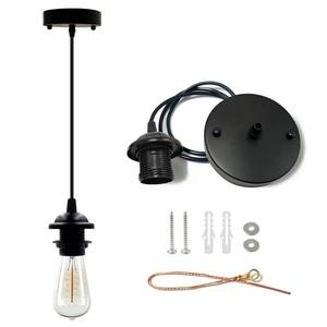 lot 4347 image: VTYXCTIGJ Industrial Mini Pendant Light Kit, Edison Retro Pendant, UL E26 Lamp Socket Vintage Pendant Light Cord, Mini Ceiling Hanging Light Fixtures, Adjustable Hanging Light Kit for Kitchen��Black��