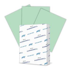 lot 4351 image: Hammermill Colored Paper, 20 lb Green Printer Paper, 8.5 x 11-1 Ream (500 Sheets) - Made in the USA, Pastel Paper, 103366R