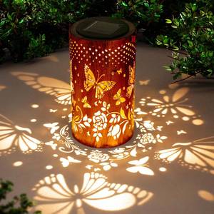 lot 4361 image: Butterfly Solar Lanterns Outdoor Hanging, Hollowed-Out Metal Waterproof LED Garden Decor Light for Patio Yard Pathway Lawn Front Porch, Christmas Thanksgiving Birthday Gifts for Women Mom Grandma