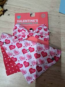 lot 4398 image: Valentines Day Dog Bandana and Bow Tie Set