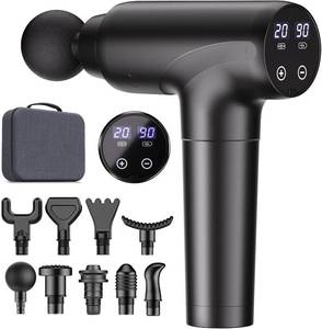 lot 4429 image: cotsoco Massage Gun Deep Tissue, Muscle Massage Gun with 9 Attachment Heads 20 Speeds & Silent Brushless Motor for Pain Relief, Handheld Percussion Back Massager Gun for Athletes (Black)