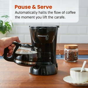 lot 7797 image: Elite Gourmet EHC4128 Automatic 4-Cup Brew & Drip Coffee Maker with Pause N Serve  Glass Carafe  Reusable Filter  OnOff Switch  Keep Warm  Water Level Indicator  Black