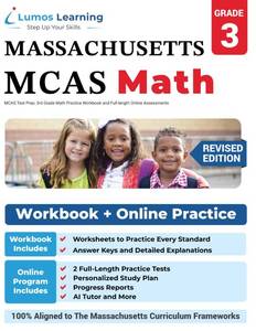 lot 8011 image: MCAS Test Prep 3rd Grade Math Practice Workbook and Full-length Online Assessments Next Generation Massachusetts Comprehensive Assessment System Study Guide