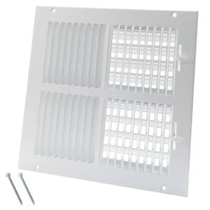 lot 8402 image: 10 x 10 Inch Duct Opening Air Vent Covers for Wall or Ceiling - High Airflow 2 Way Steel Ventilation - Adjustable WallCeiling Register, 11-34 Inch x 11-34 Inch Overall Dimensions