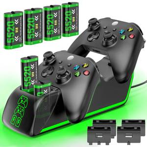 lot 8407 image: 4-in-1 Charger for Xbox SeriesOne XS Controllers, with 4� 5520mWh Rechargeable Battery Packs,Charges Dual Remotes & Batteries Simultaneously,Upgraded Quad Charging Dock Station for Xbox Gamer Gift