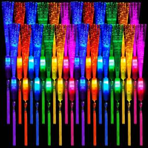 lot 8449 image: Kasyat 10 Pieces Fiber Optic Wand Light up Glow Stick LED Colorful Flashing Wands for Wedding Neon Party Favors Supplies(Vivid Color)