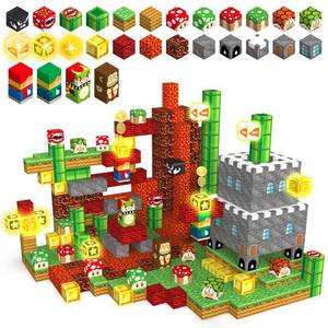 lot 11669 image: Daoyehsy Magnetic Blocks Building Toys, 1 Light Up Building Blocks Magnet Cubes for Toddlers Boys Girls 3, Build 3D Scenes STEM Sensory Construction Toys