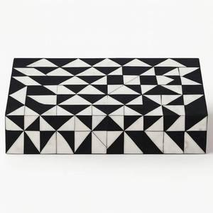 lot 11687 image: SHAFA IMPEX Handmade Boho Storage Box, Decorative Chevron Pattern, Multipurpose Treasure Box (tiles Resin, 8X4X2.5 Inch)