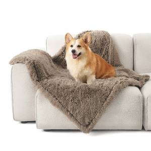 lot 11698 image: Bedsure Waterproof Dog Blankets for Medium Dogs - Calming Cat Blanket for Couch Protector Washable, Long Faux Fur Pet Throw Blanket for Puppy, Reversible Furniture Protection, 30x40, Brown