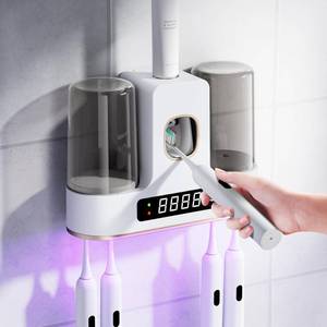 lot 11712 image: Toothbrush Holders for Bathrooms with Air-Drying, Toothbrush Holders for Bathrooms, Toothbrush Holder Kids, Toothpaste Holder for Bathroom Countertop Accessories Storage