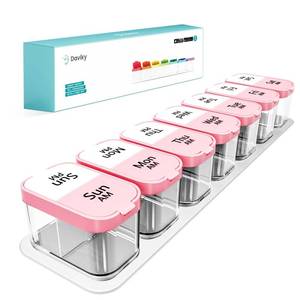 lot 11719 image: Daviky Extra Large Pill Organizer Weekly, XL Medicine Pill Organizer 2 Times a Day, Big Pill Box 7 Day AM PM for Vitamins, Supplements and Medication