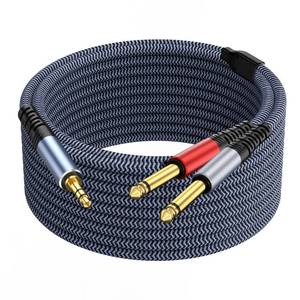 lot 12299 image: TAISUSAN 18 Stereo to Dual 14 Mono Cable 20ft, 3.5mm to Dual 14 Cable, 18 inch TRS Stereo to Dual 14 inch TRS Splitter