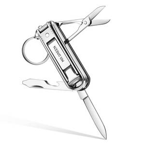 lot 12300 image: MR.GREEN Multifunctional Nail Clippers Stainless Steel Six Functions Nail Cutter Nail Files Small Knife Scissors (Large)