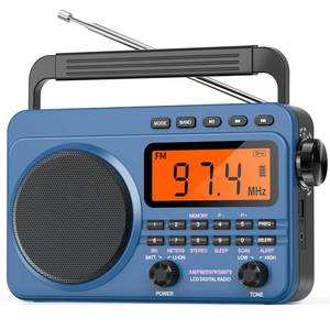 lot 13724 image: Digital AM FM Shortwave Radio with Best Reception,4000mAh Rechargeable Portable Radio with NOAA Weather Alert, Big Speaker, Digital Tuner and Stereo Earphone,Support Micro SD Card and USB MP3 Player