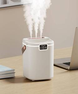 lot 13725 image: Air Humidifier for Bedroom with Three Spray, 2L Quiet Cool Mist Humidifier for Plants Dorm Room Office Home Car Personal Humidificador with Top Water Inlet & 4 Mist Modes & Night Light