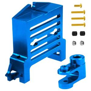 lot 14246 image: Vgoohobby Aluminum Alloy Standard Servo Mount Servo Adapter Bracket wServo Horn Compatible with Traxxas 15 X-Maxx 6S 8S RC Truck (Blue)