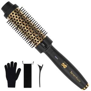lot 14252 image: Thermal Brush 1.5, Hair Curling Brush, 30s Fast Heated Round Brushes for Blowout Look, Negative Ion Tech, 2 Temp Settings, Less Damage, Universal Voltage for Travel, Easy to Use for Women, Gold