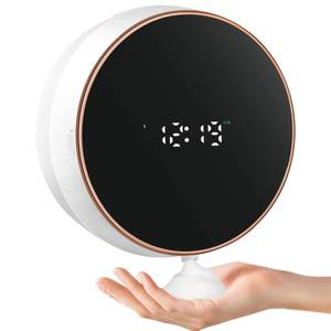 lot 14283 image: Automatic Soap Dispenser Foam Bathroom Wall Mount Rechargeable Touchless Adjustable Auto Smart Electric Plastic White Foaming Soap Dispenser with Clock - Kitchen - Hand Dish Lotion Couple Kids