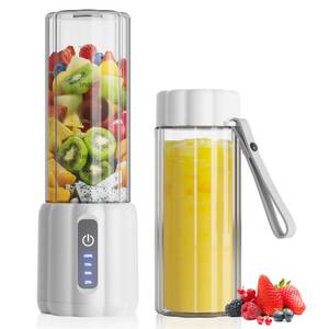 lot 14285 image: COKUNST Portable Blender, Small Smoothie & Shake Maker with LED Display, 17 oz (500ml) Personal Blender with 6 Blades, USB C Rechargeable Juice Mixer with Extra Lid for Travel, Office Gym Home, White