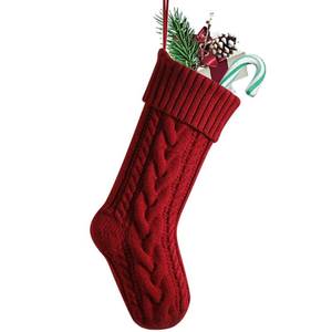 lot 14295 image: Nanou Christmas Stockings 18 Knitted Christmas Socks Family Holiday Decorations Great Big Stockings for Gift to Family, Friends and Kids (Fuchsia, Length 18,Pack 1)