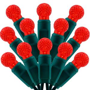 lot 14391 image: SWEET SHINE 100 Red Raspberry One-Piece LED Christmas Lights, 33 ft Green Cord High Waterproof UL Certified G12 Outdoor String Lights (Red)
