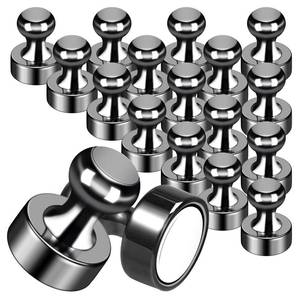 lot 14398 image: 20Pack Strong Magnets for Refrigerator Neodymium Fridge Magnets Adult Magnets for Dry Erase Board Lockers Whiteboard Kitchen Home Office Classroom Black (case is broken)