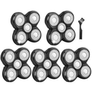 lot 14411 image: 5 Pack Replacement Blades for Freebird Head Shaver  5-Blade Electric Razor Refills for Bald Men Freedom Grooming  1 Cleaning Brush