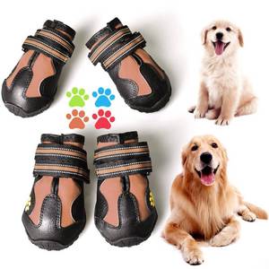 lot 14413 image: CovertSafe& Dog Boots for Dogs Non-Slip, Waterproof Dog Booties for Outdoor, Dog Shoes for Medium to Large Dogs 4Pcs with Rugged Sole Black-Brown