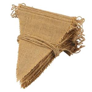 lot 14424 image: GCQQ Burlap Banner - Pre-Strung 49Ft Brown Pennant Banners 48 Pcs Customizable Burlap Banner Garland for Holidays, Wedding, Baby Showers, Birthday Decoration, 5x6.5