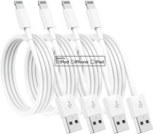 lot 14440 image: Susnwere 4 Pack Apple MFi Certified Apple Charging Cables 6ft, iPhone Chargers, Lightning Fast iPhone Charging Cord for iPhone 121111Pro11Max XXSXRXS Max87, ipad(White)