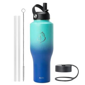 lot 15563 image: BUZIO 40 oz Insulated Tumbler with Straw and Lids, Stainless Steel Water Bottle Fits in Any Car Cup Holders, Double Wall Metal Tumbler Flask Large Capacity, Travel Cold Bottles, Leak-Proof Tumbler