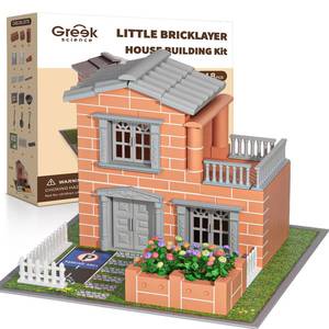lot 15567 image: Mini House Building Kit for Kids Age 8 - Block Building Toys with Real Mini Bricks, STEM Creative Gifts for Boys Girls- DIY Tiny House Construction Set