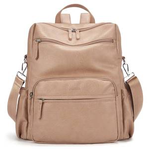 lot 15571 image: Marvolia Fashion Backpack for Women Soft Leather Backpack Purse for Ladies Shoulder Travel Daypacks Bags - Pink